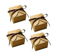 GLEAVI Caja Dulces Boda 50unids Kraft 6,5x6,5x4,5cm Ideal Para Decoración De Mesa