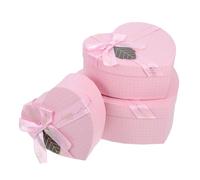 GLEAVI Cajas de Obsequio en Forma de Corazón Rosa, Juego de 3 Tamaños (pequeña, Mediana, Grande), Caja de Cartón Duradero para Dulces, Cumpleaños y San Valentín, Cajitas Decorativas
