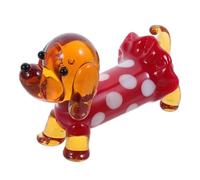 GLEAVI Figurita de Perro de Vidrio Rojo, Miniatura Coleccionable