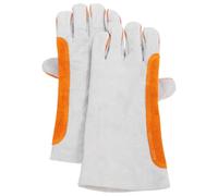 GLEAVI Guantes de Soldadura de Cuero Vacuno, Largos, Aislantes del Calor, Resistentes al Desgaste, para Manos y Muñecas, Trabajos de Alta Temperatura, Jóvenes y Mujeres