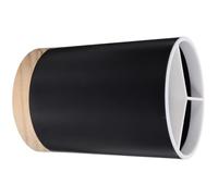 GLEAVI Tarro para Guardar Utensilios 3 Compartimentos, Pp y Madera, Negro, Organizador de Cubiertos para Cocina y Pequeños Espacios