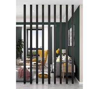 GLETSF 10 Pack Adjustable Wooden Room Divider - Floor To Ceiling Slats, 80-230 Cm Tall Partition Screen, No Drill Fitting For Home, Office, Entryway Separation & Decor-One Color-H-170cm/5.6ft