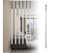 GLETSF Modern Metal Room Divider Partition Post - Adjustable Decorative Screens For Entryway & Stairwell, Stylish 57In Black Column Room Separator For Corridor Use-Black-155cm/61in/5.08ft