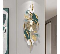 GLETSF Reloj de Pared Grande de Metal con diseño de pez Dorado, 100x33cm/39x13 Pulgadas - Reloj silencioso Creativo para Dormitorio, Oficina - Reloj Decorativo de Interior, Ver,Vertical