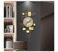 GLETSF Reloj de Pared Grande de Metal Forjado Dorado sin tictac para Fondo de Sala de Estar u Oficina - Reloj de Pared Decorativo 3D para decoración Moderna del hogar,