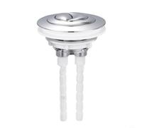 Glewi Botón de doble descarga para tanque de inodoro con varilla de 100 mm, interruptor de repuesto en plata, negro o dorado para reparación de cisterna de baño (plateado)