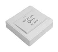 Glewi Botón de salida para control de acceso, panel de interruptores de 86 x 86 mm, con barra indicadora luminosa, material ignífugo, acabado blanco fácil