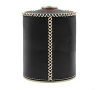 Glewi Funda protectora retro de piel sintética para depósito de gas de 12,8 x 10,8 cm, para camping, senderismo, cocina al aire libre, almacenamiento seguro, marrón (negro largo, 450 ml)
