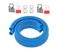 Glewi Kit de manguera de piscina de 1,5 m y 32 mm para bombas Intex, a prueba de fugas, resistente a los rayos UV, con abrazaderas y soportes para reemplazo de filtro de piscina sobre el suelo
