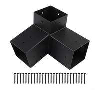 Glewi Soporte inclinado para pérgola de techo, montaje en pared para postes de 4 x 4, kit de 3 vías de acero resistente con soporte de cenador (derecha 15°)