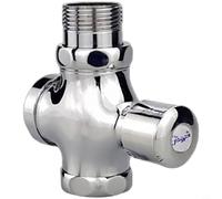 Glewi Válvula de descarga de presión retardada de latón para inodoro de orinario, botón de cobre con apagado automático de 3 a 7 segundos, acabado cromado pulido, (D)
