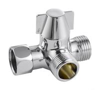 Glewi Válvula desviadora de ducha de cobre de 4 vías, divisor de agua de instalación rápida de 1/2 pulgada para actualización de accesorios de baño de múltiples salidas, resistente a la corrosión
