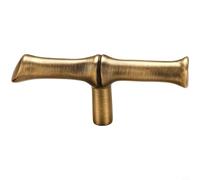 Glewi Vintage para gabinete de bronce francés Tirador de latón macizo Diseño de junta de madera para armario Cajón de cocina Muebles Hardware T1634 (A)