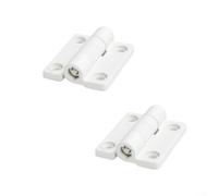GLFLOW Paquete de 2 bisagras de amortiguación de par ajustables, con posicionamiento de parada libre para gabinetes, muebles, panel eléctrico, plástico negro, 26 x 22 mm (26 x 22 mm, blanco)