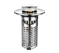 GLFLOW Tapón de lavabo 3 en 1 con botón, sistema de filtro y cesta extraíble para lavabo de baño y cocina (tira diagonal 1)