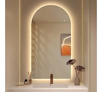 GLFNB Espejo de Arco para baño LED con luz de 40x60 cm Espejo con luz de Arco para baño Espejo de tocador montado en la Pared Regulable 3 Colores 50x80 cm Espejo de Arco con luz de baño Inteligent