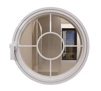 GLFNB Ventana de Vidrio Redonda giratoria con Marco de Aluminio y burlete, 40, 50, 60, 70, 80, 90 y 100 cm, para cobertizo, con Montaje Empotrado, para iluminación y ventilación (Blanca, 50 cm/19,