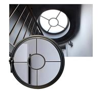 GLFNB Ventana Redonda de Metal empotrada con Vidrio Templado, rotación de 360°, Eje Central y manija, ventilación e iluminación, Ventana Horizontal (Negra, 60 cm/23,6 Pulgadas)