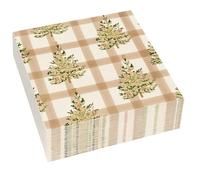 Glick Servilletas navideñas de lujo, paquete de 20, 3 capas, diseño de árbol de Navidad a cuadros