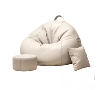 GLigeT Salas de Estar Puf con otomana y Bolsillo for salón, Dormitorio(Blanco,Pequeño)