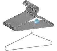 GlikCeil 30 perchas de metal envueltas en tela, perchas de alambre cubiertas, perchas de metal antideslizantes para ropa, armario, ropa, traje, camisa y pantalón (rayas blancas y negras)