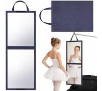 GlikCeil Espejo Plegable de Longitud Completa, 33.5 x 13.4 Pulgadas, Colgante, Espejo de Bolsa de Baile, Gris