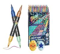 Glitter Paint Pen, Authentic Tip Water, 5,83 pulgadas Painting Marker with Shimmer Feature, Crafting Supply Accessory, Art Tool with Bright Design, Coloring Kit for Home and School Scrapbooking