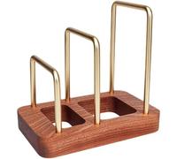 Glixoft Estante para Tabla De Cortar con Base De Madera, Soporte De Tapa Multicapa, Bandeja para Hornear, Organizador De Almacenamiento, Accesorio De Gabinete para Hogar Y Cocina