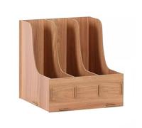 GLJTUO Revistero Plegable De 4 Compartimentos, Organizador De Archivos A4 De Escritorio, 3 Compartimentos para Documentos, Archivador, Organizador Resistente para Oficina, Divisores,Bruin