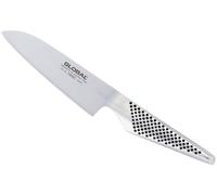 GLOBAL Cromova: Cuchillo Santoku de acero inoxidable, marca Yoshikin, fabricado en Japón. Tamaño pequeño, punta afilada, 13 cm