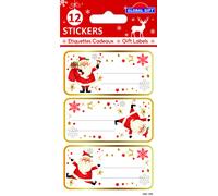 Global gift 12 pegatinas de navidad - papá noel divertido