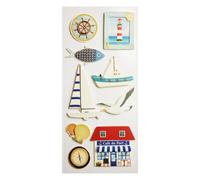 Global gift pegatinas doradas en relieve - seaside