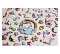 Global gift pegatinas reutilizables - espuma - pequeños unicornios -