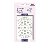 Global Gift Pegatinas Rhinestones - Perlas - Blanco