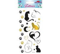 Global gift tatuajes temporales - gatos - negro y dorado