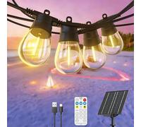 GlobaLink Cadena de luces solares de 16,3 m, bombillas LED IP65