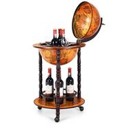 Globe Bar – Globusbar – Bar de vinos – Carro de bebidas – Bar retro sobre ruedas – Diseño compacto – Madera de eucalipto