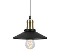 Globen Lighting Lámpara colgante Disc mini negro mate-latón cepillado