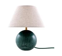 Globen Lighting Lámpara de mesa Castello 24 Mármol verde oscuro. pantalla blanca