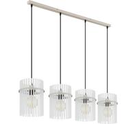 Globo Lámpara colgante Gorley, blanco/arena, 4 luces, 110 cm, cristal, E27