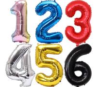 Globo de aluminio con números degradados de arcoíris de 32 pulgadas, 1-9 para decoración de fiesta de cumpleaños para niños, Baby Shower, despedida de soltera, más opciones disponibles gold number 8