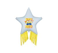 Globo de aluminio de Minions de 72 cm, estrella con flecos, globo de estrella para helio o aire, decoración de cumpleaños infantil, decoración de cumpleaños, color azul, amarillo, naranja, 1 unidad