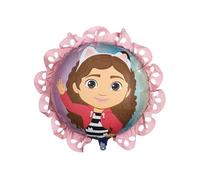 Globo de aluminio Gabby's Dollhouse 78 x 71 cm - Ga asa de gatos para niñas, globo de cumpleaños con volantes, helio de aire, reutilizable, juego de licencia con tubos
