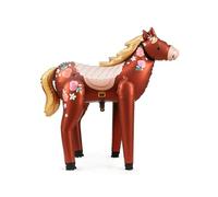 PartyDeco Globo de aluminio con forma de caballo XXL 101 x 105 cm para helio o aire Marrón