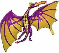 Globo de la hoja en forma de dragón púrpura de 36 pulgadas - aire o helio