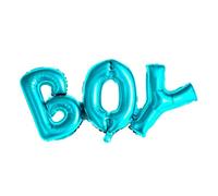 Globo de lámina de Mylar con la inscripción "Boy", color azul metalizado, 74 x 33 cm
