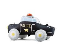 Globo de papel de aluminio con diseño de coche de policía, mezcla de colores, aprox. 90 x 41 cm después de inflar, reutilizable, relleno de aire, con pajita, decoración para fiestas de cumpleaños