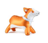 Globo de papel de aluminio de Corgi - aprox. 88 x 70 cm, relleno de aire, incluye pajita y tarjeta del propietario, globo para fiesta de cumpleaños infantil, globo de pie, figura de animal, globo de