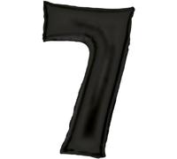 Globo de papel de aluminio N34 con número 7, 86 cm, color negro