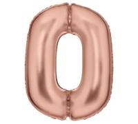 Globo de papel de aluminio N34 con número grande 0, 86 cm, color oro rosa